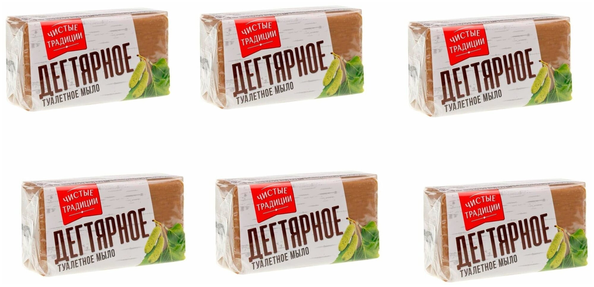 Чистые традиции Мыло "Дегтярное", 140 г, 6 шт