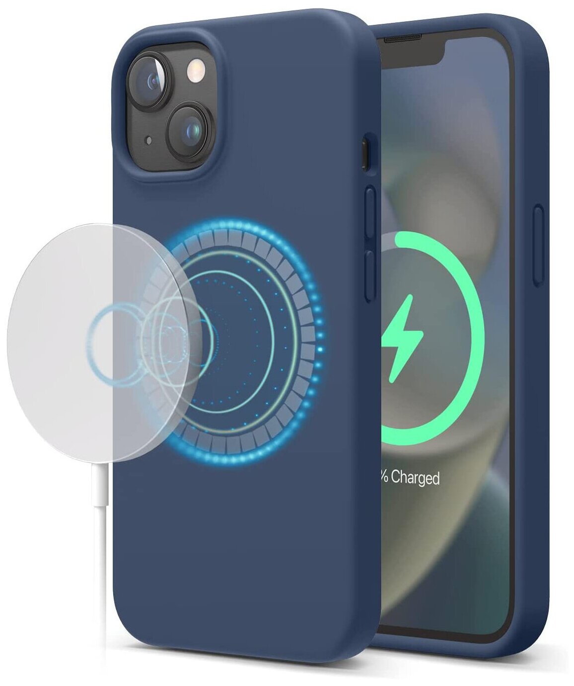 Чехол Elago MagSafe Soft Silicone для iPhone 14, синий
