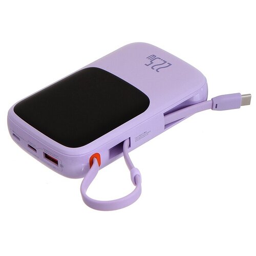 Внешний аккумулятор Baseus Power Bank Qpow Pro Digital Display Fast Charge 10000mAh 22.5W Purple PPQD020105 внешний аккумулятор baseus qpow2 dual cable digital display fast charge 10000mah 22 5w p10055001112 00 p10055001222 00 белый