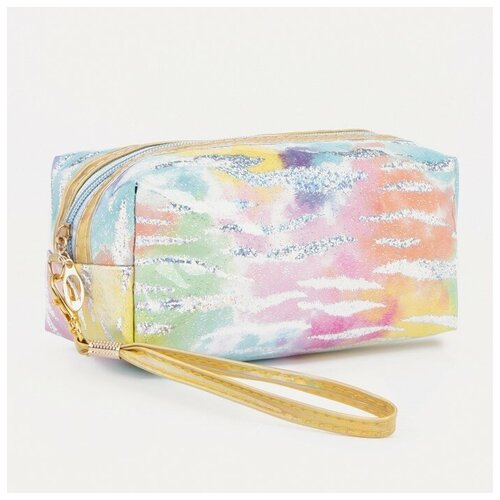 фото Косметичка на молнии, ремешок на запястье, мультиколор без бренда