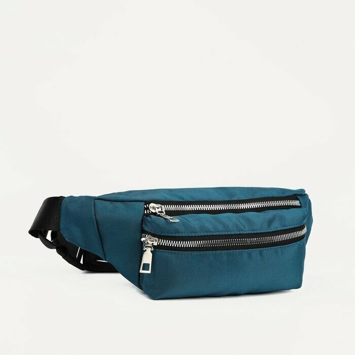 фото Сумка поясная 32*5*9см, отд. на молнии, 2 н/кармана, синий 9625320