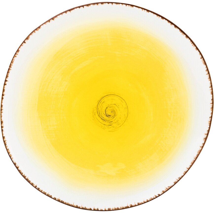 Тарелка обеденная 26,5х26,5х2,5 см Elan Gallery Кантри, желтая