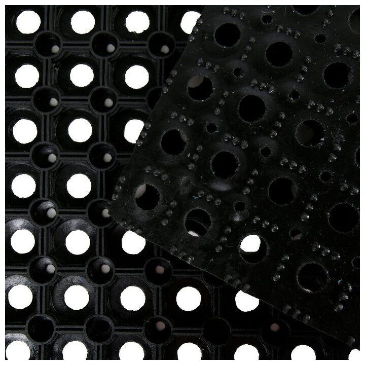 Коврик ячеистый грязесборный 50×80×1,6 см, цвет чёрный - фотография № 2