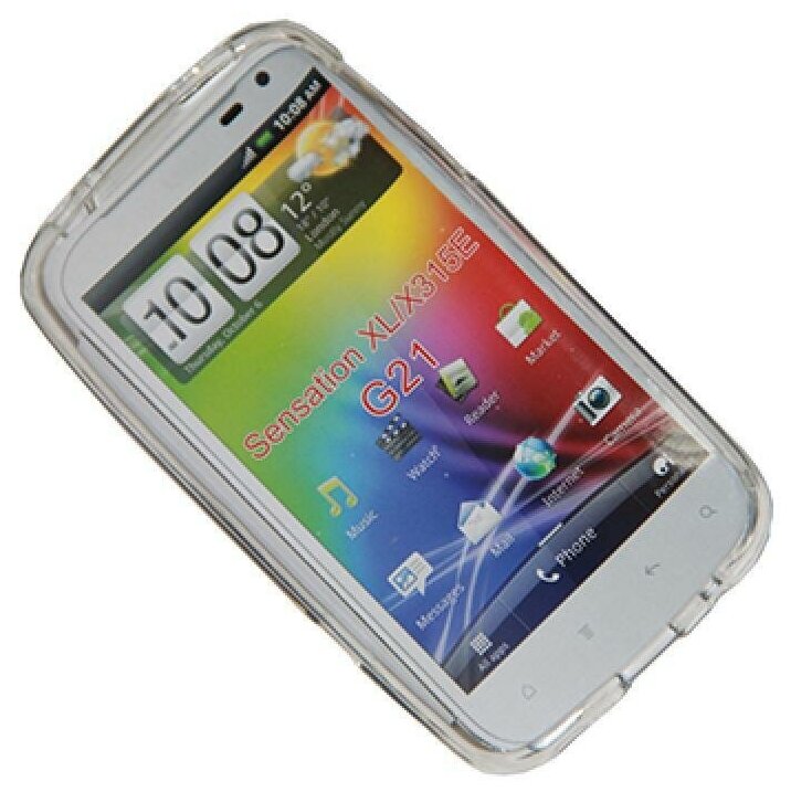 Чехол для HTC Sensation XL силиконовый матовый <прозрачный>