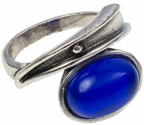 Кольцо WowMan Jewelry, искусственный камень, серебряный, синий