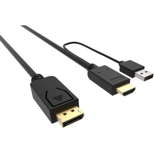 Кабель аудио-видео Buro HDMI (m)/DisplayPort (m) 3м. позолоч. конт. черный (HDMI-DP-3M) кабель buro аудио видео hdmi m displayport m 3м позолоченные контакты черный hdmi dp 3m