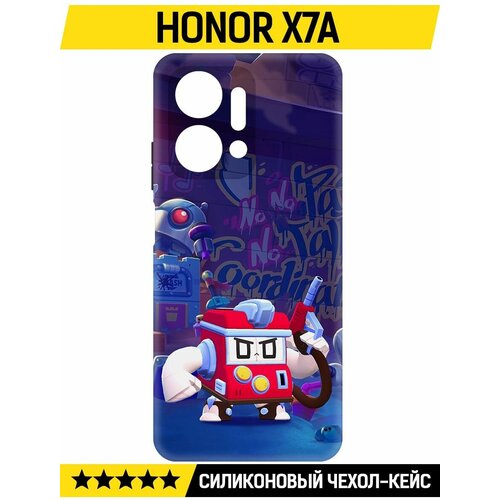 Чехол-накладка Krutoff Soft Case Brawl Stars - V8-БИТ для Honor X7a черный чехол накладка krutoff soft case brawl stars v8 бит для honor x7 черный