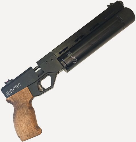 Изображение товара Пистолет пневматический KrugerGun корсар 6.35 мм, ствол 240 мм, резервуар 42 мм с предварительной накачкой