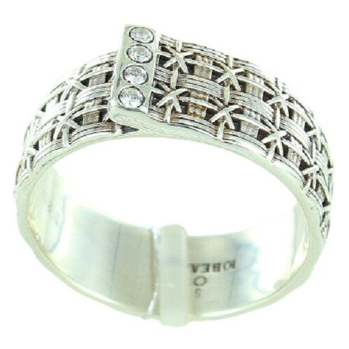 серебряное кольцо с бесцветными фианитами 0101403 00775 17 Кольцо, серебро, 925 проба, размер 18.5