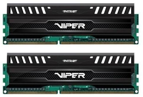 Оперативная память для компьютера 16Gb (2x8Gb) PC3-12800 1600MHz DDR3 DIMM CL10 Patriot Viper 3 PV316G160C0K