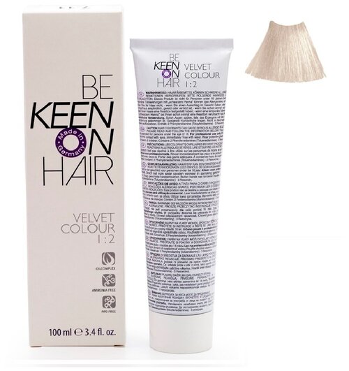 KEEN Be Keen on Hair краска для волос без аммиака Velvet Color, 10.11 ultrahellblond asch intensive