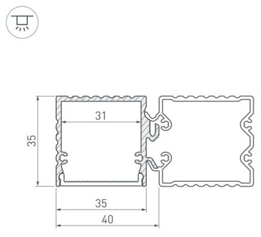 Профиль с экраном ALU-BASE-PW35S-2000 ANOD+FROST AG (Arlight, Металл) - фотография № 4