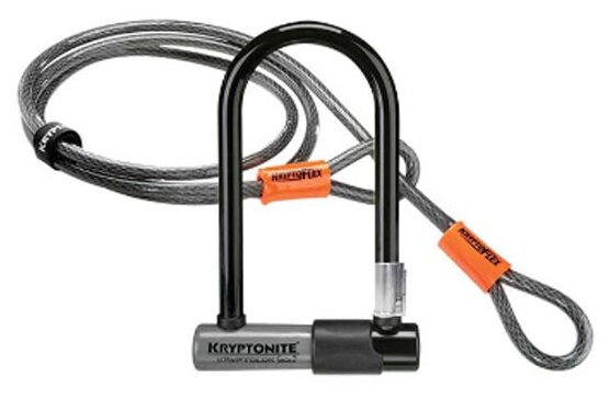 Замок-скоба велосипедный Kryptonite U-locks Kryptolok Mini-7 w/ Flex Cable & Flexframe Bracket