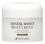 Крем для лица осветляющий с молочным протеином, 50гр, Crystal White Milky Cream, 3W Clinic, 8809331318868