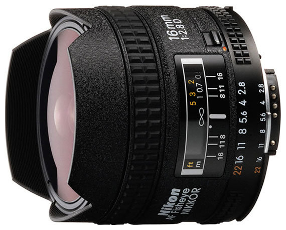 Объектив Nikon 16mm f/2.8D AF Fisheye-Nikkor