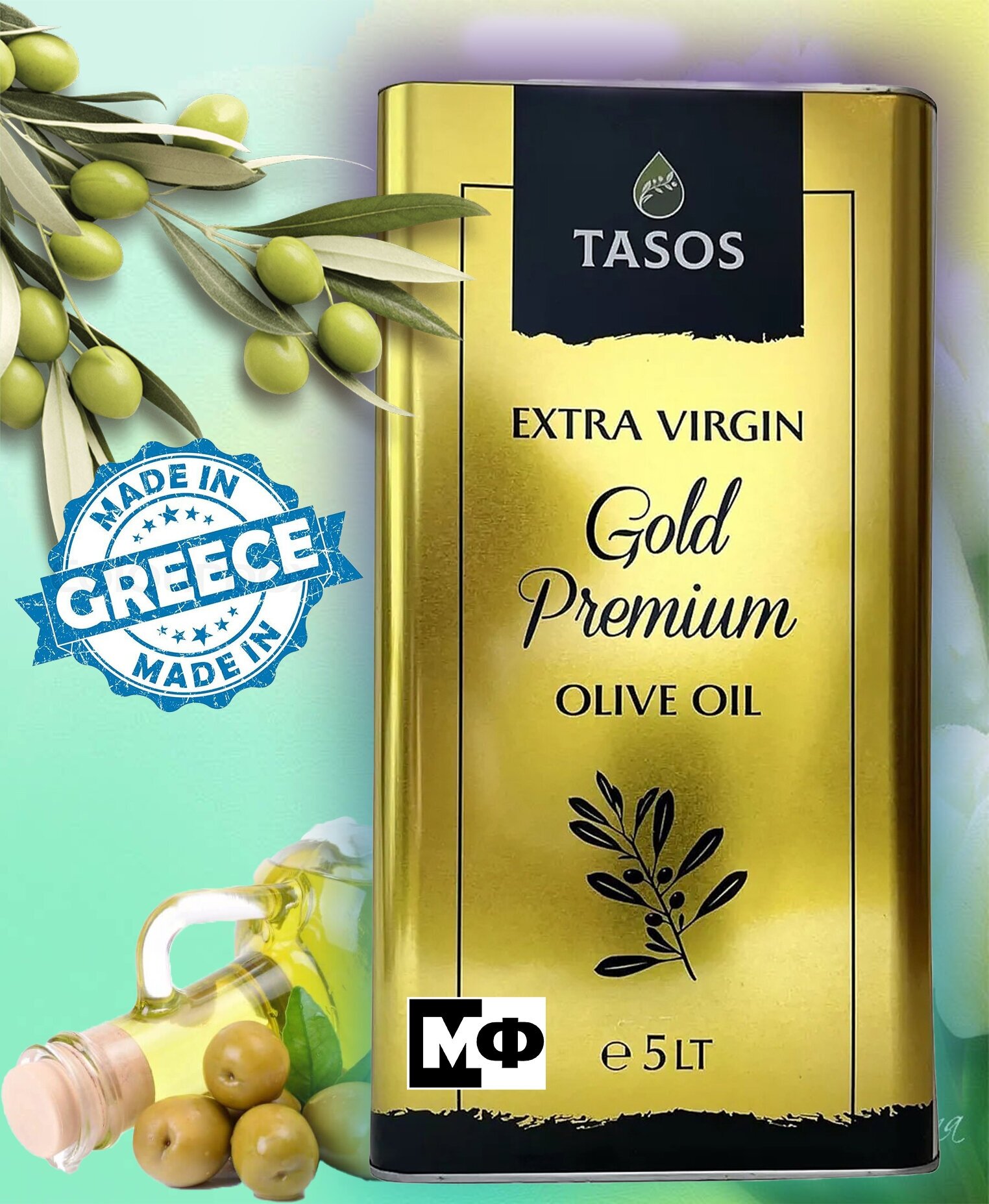 фото Оливковое масло холодный отжим Tasos Gold Premium Extra Virgin 5 л