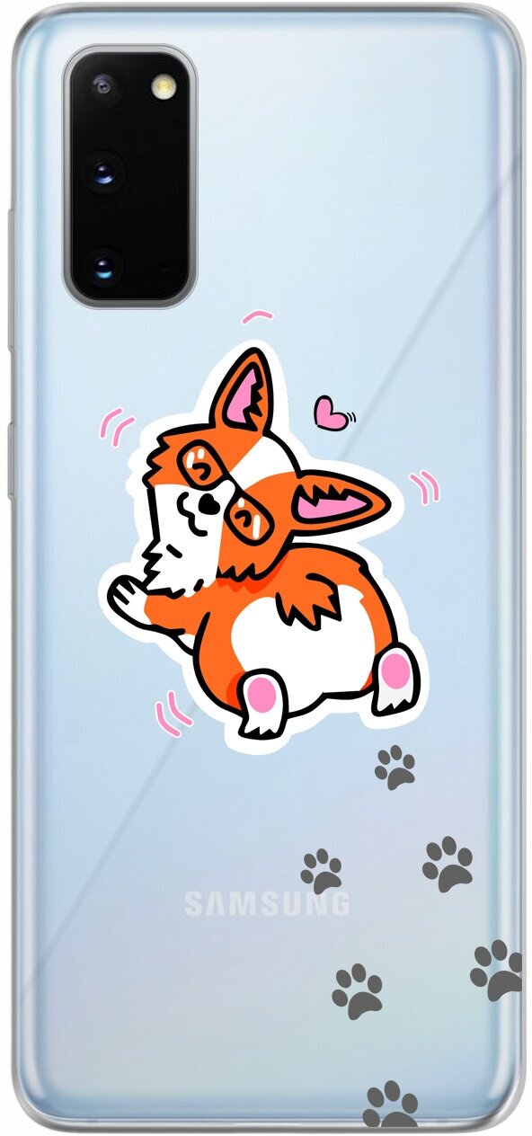 Силиконовый чехол Mcover для Samsung Galaxy S20 с рисунком Милый Корги