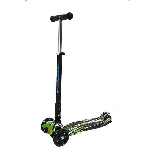 Самокат трехколесный (складной) STROLLY - STR - 042, зеленый граффити