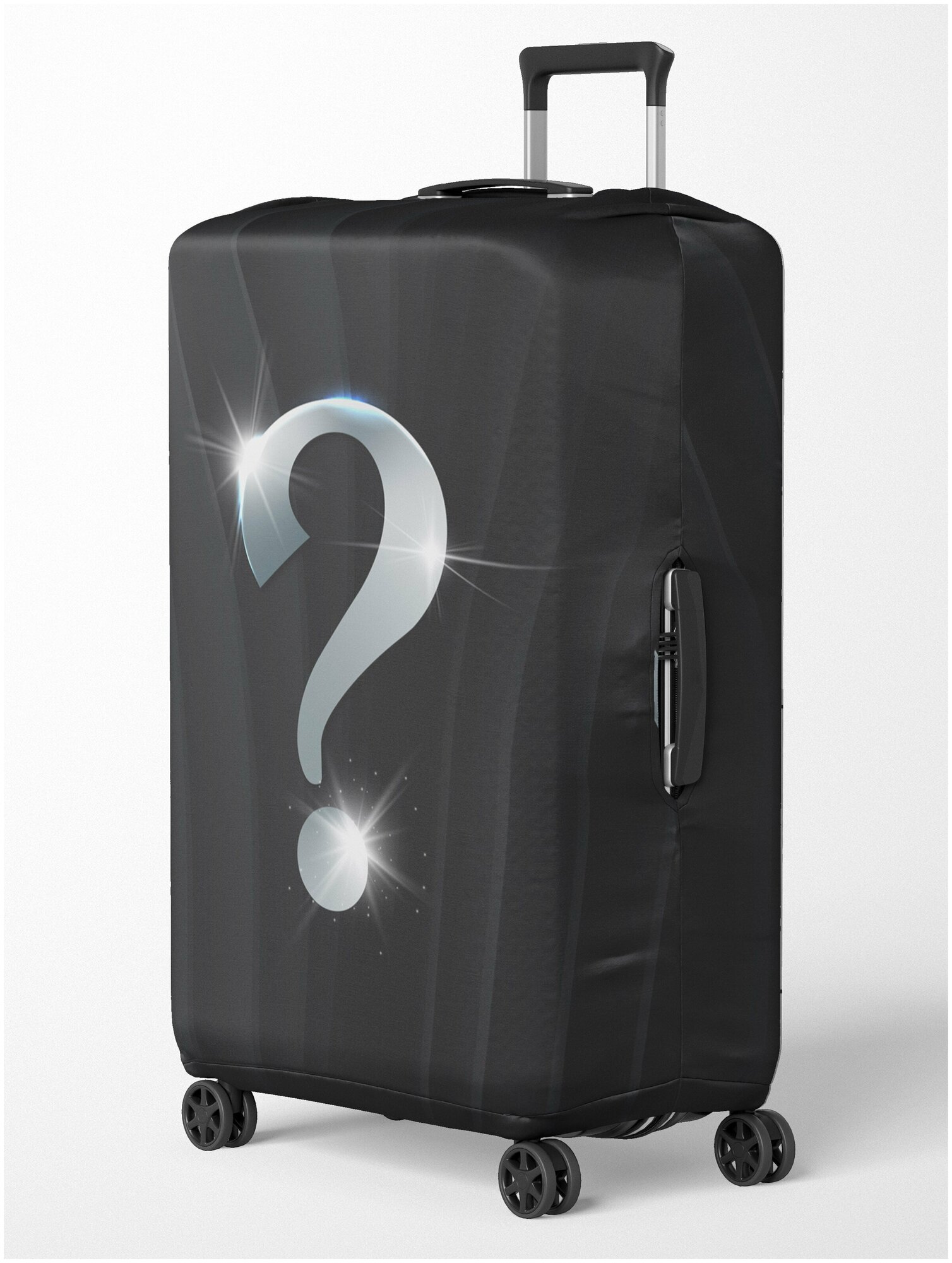 Чехол для чемодана CVT Размер L (до 81см высотой), Дизайнерский с рисунком Защитный, Бифлекс Черный, Секрет, Оригинальный подарок