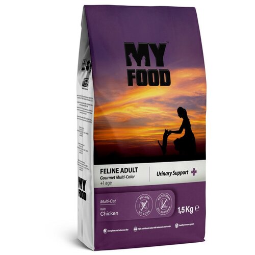 Myfood Feline Adult Gourmet Multi-Color Multi-Cat with Chicken сухой корм для кошек с курицей - 1,5 кг