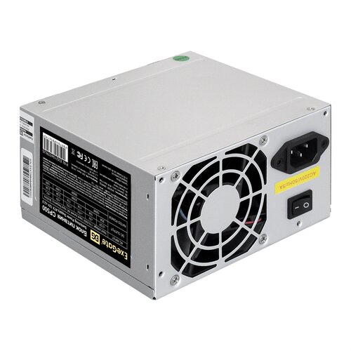 Блок питания 500W ExeGate CP500 ATX PC 8cm fan 24pin 44pin PCI-E 3xSATA 2xIDE кабель 220V в комплекте EX219457RUS-PC 231500₽