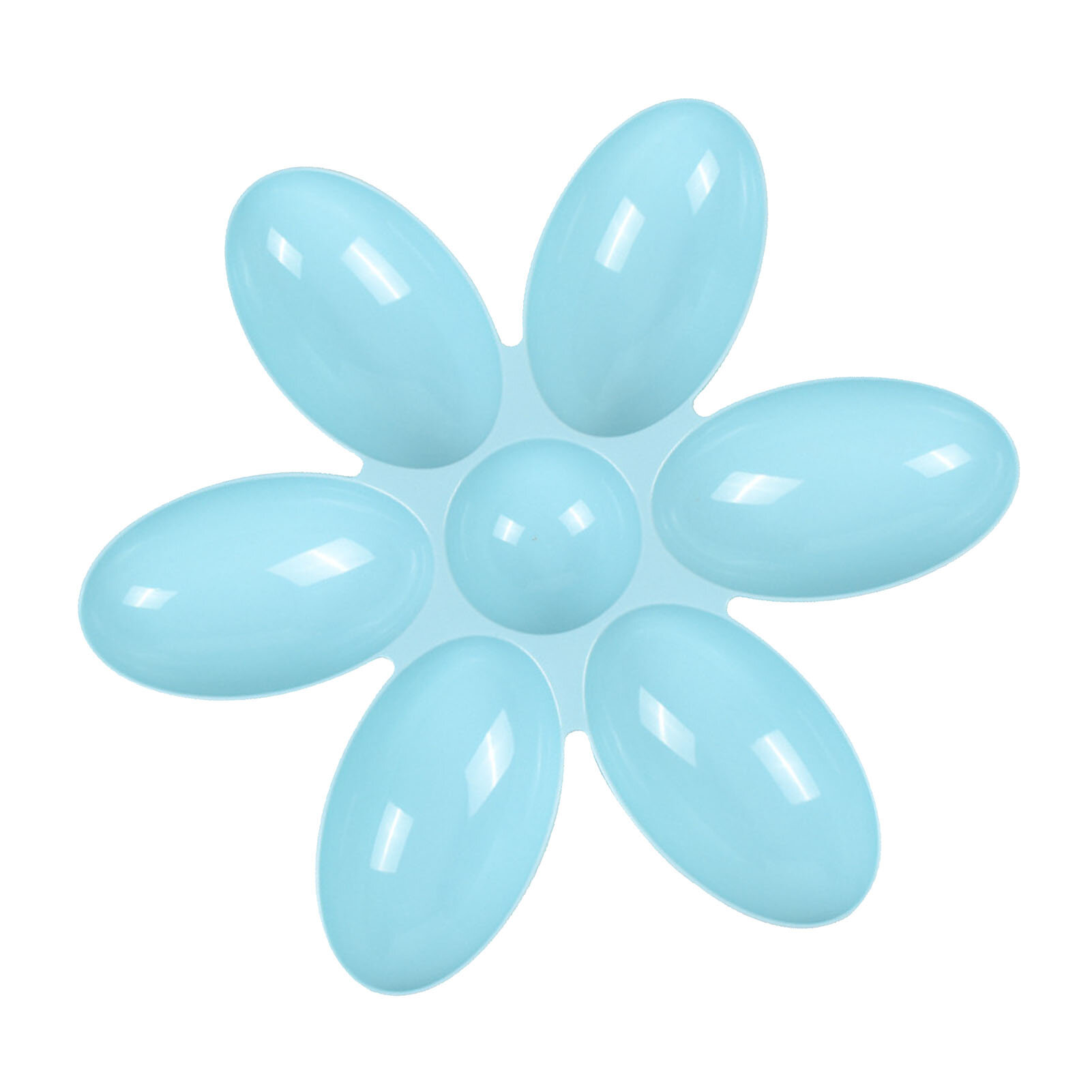 Миска для кошачьего корма пластиковая 6 лепестков долговечная легко моющаяся кормушка для щенков маленьких кошек котят синяя