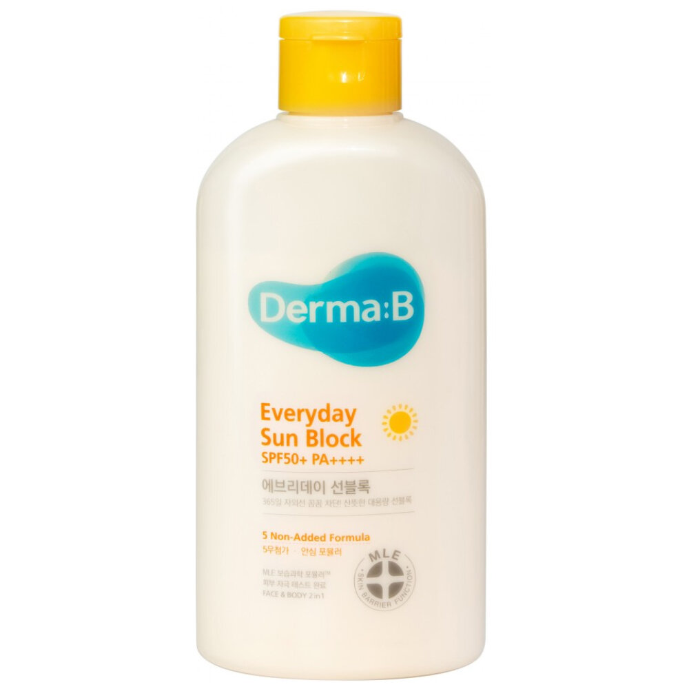 Ламеллярный солнцезащитный лосьон для лица и тела Derma: B Everyday Sun Block SPF50+ PA++++
