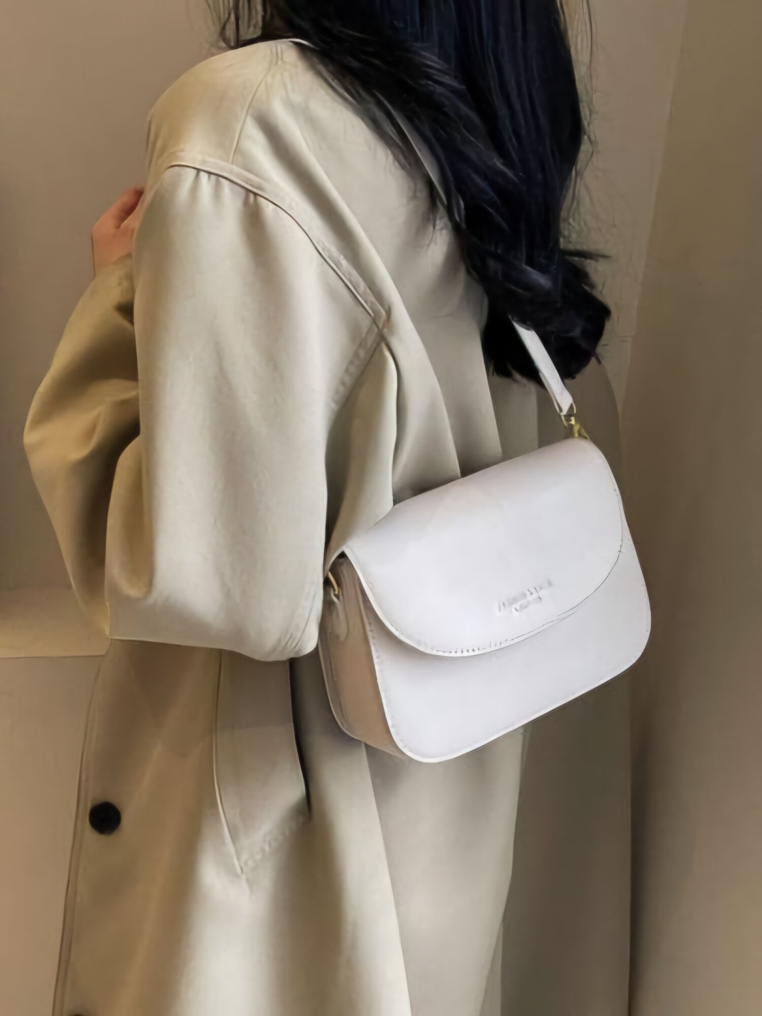 Сумка клатч , фактура гладкая, матовая, белый,