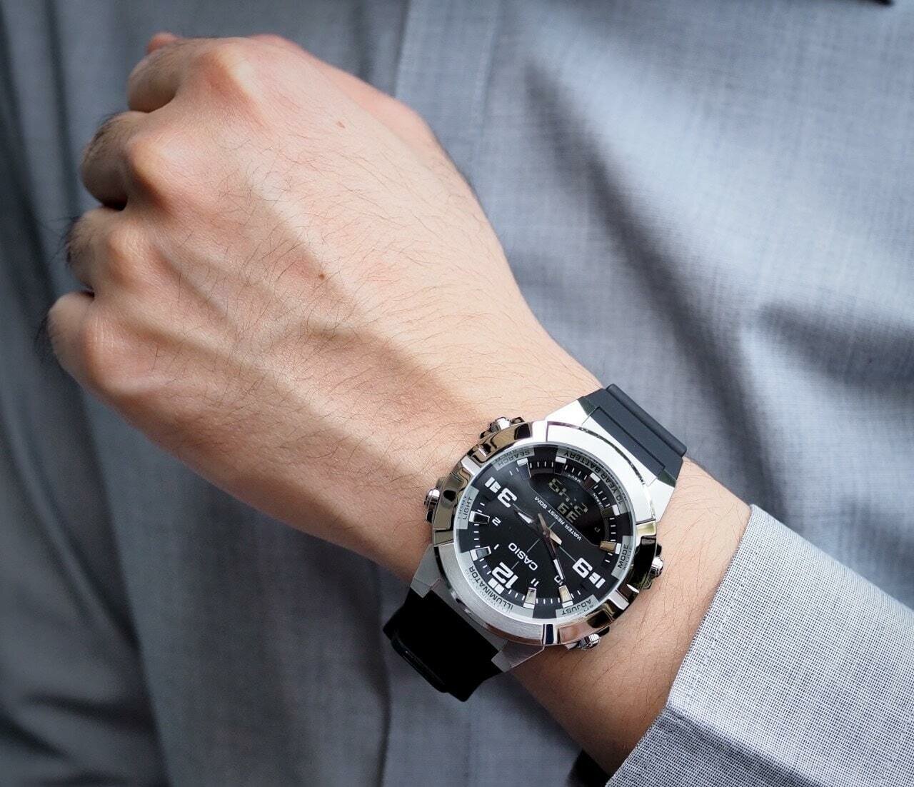 Наручные часы CASIO Sport, серебряный/синий — фото 1