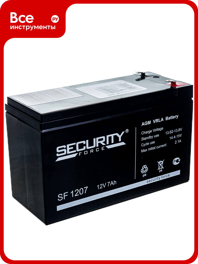 Батарея аккумуляторная Security Force SF 1207