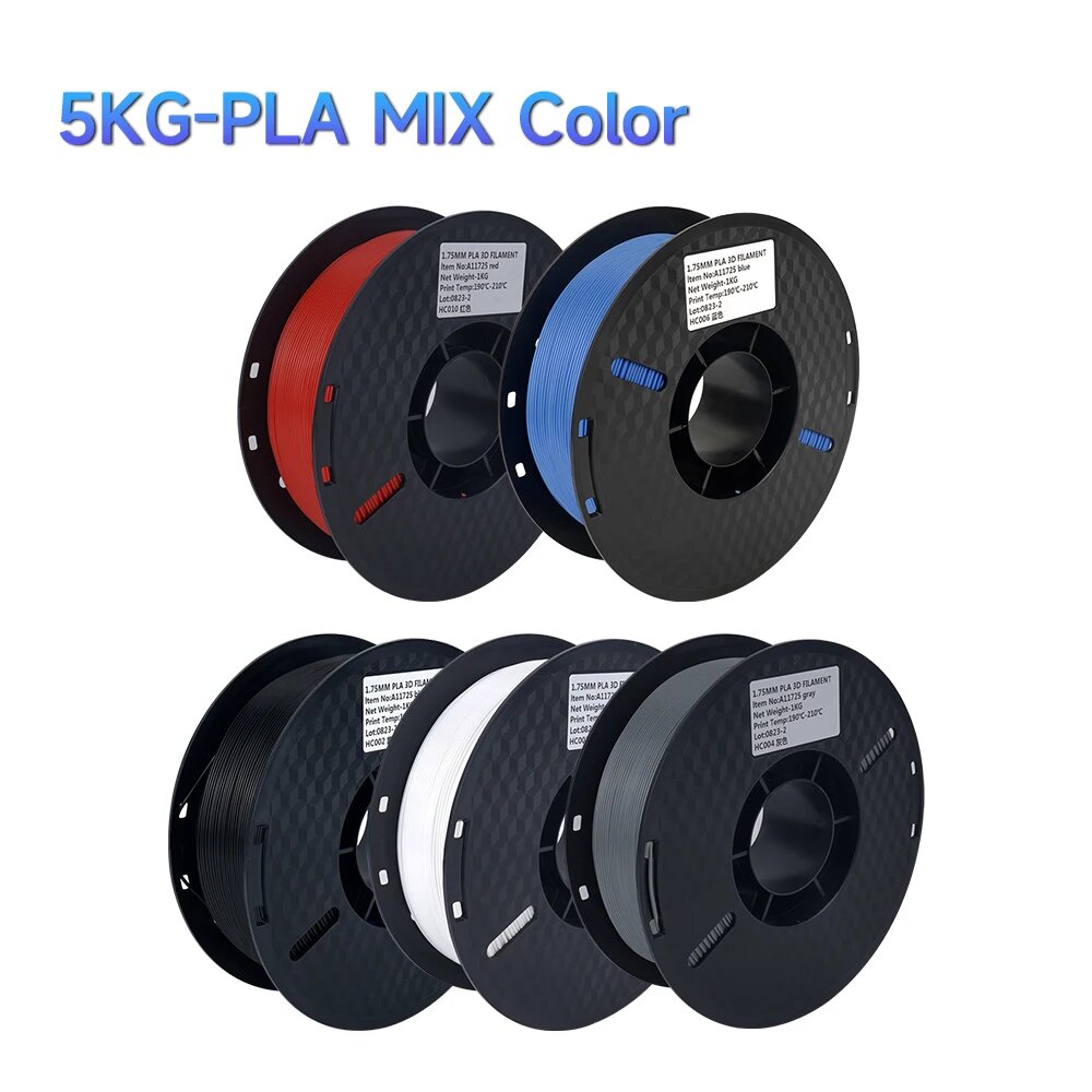 Kee Pang PLA нить для 3D-принтера, 5кг, 1,75 мм, разноцветная, Set B