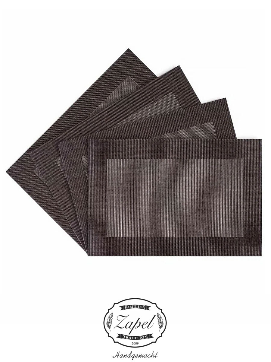 Комплект салфеток сервировочных 4 шт Zapel Frame 30 х 45 см серый