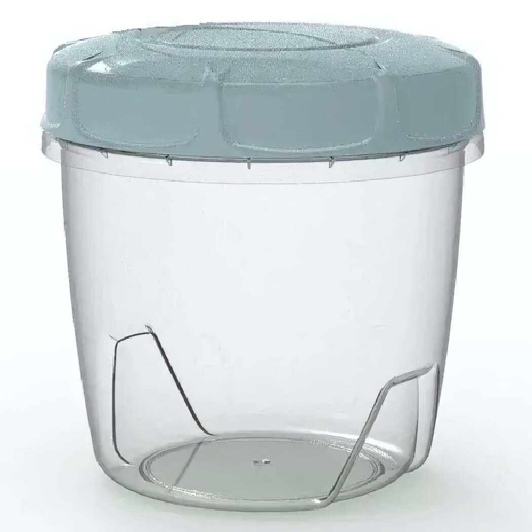 Банка герметичная для сыпучих продуктов пластик 0.6л крышка голубая устойчивое дно