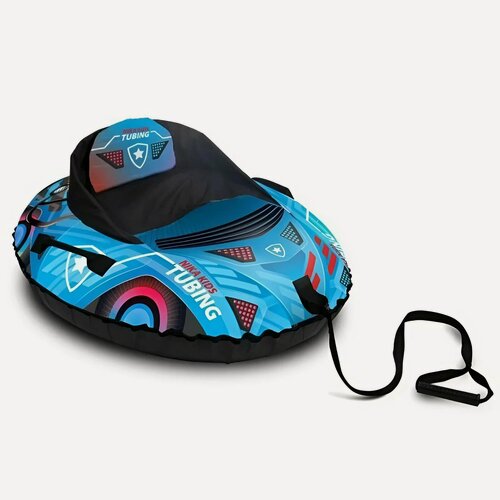 Изображение товара Тюбинг Nika "Машинка", ПВХ, ткань, 94 см, нагрузка до 100 кг, морозостойкий, голубой