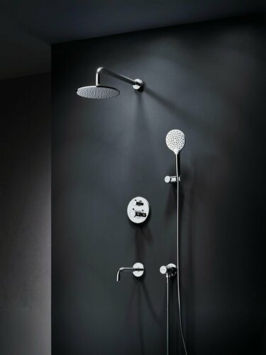 Изображение товара Душевая система с тропическим душем AM.PM X-Joy, встроенный смеситель, с изливом, хром