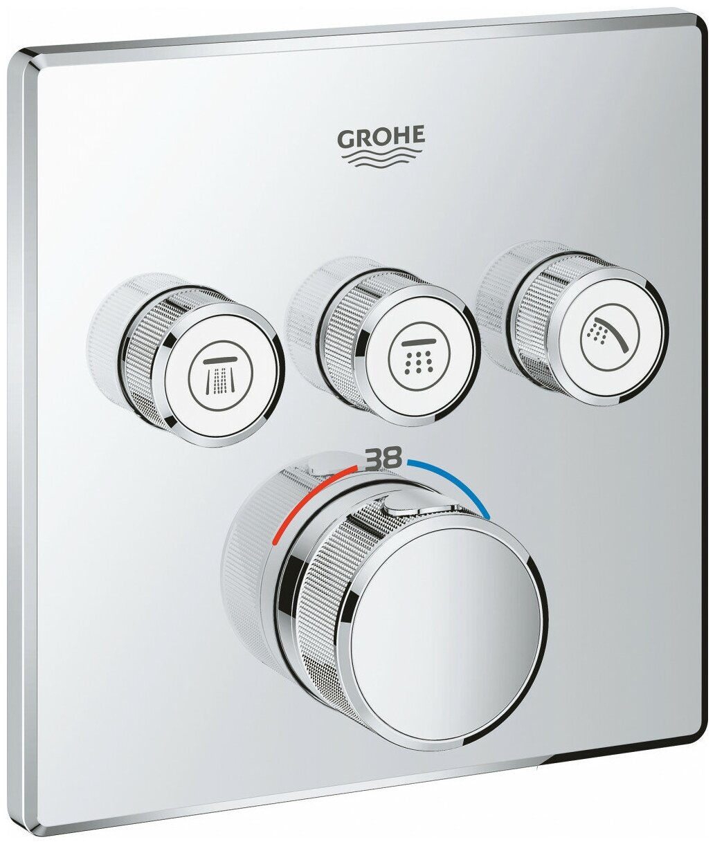 Встраиваемый смеситель Grohe 29126000 Grohtherm SmartControl Смеситель для душа с термостатом на 3 выхода хром