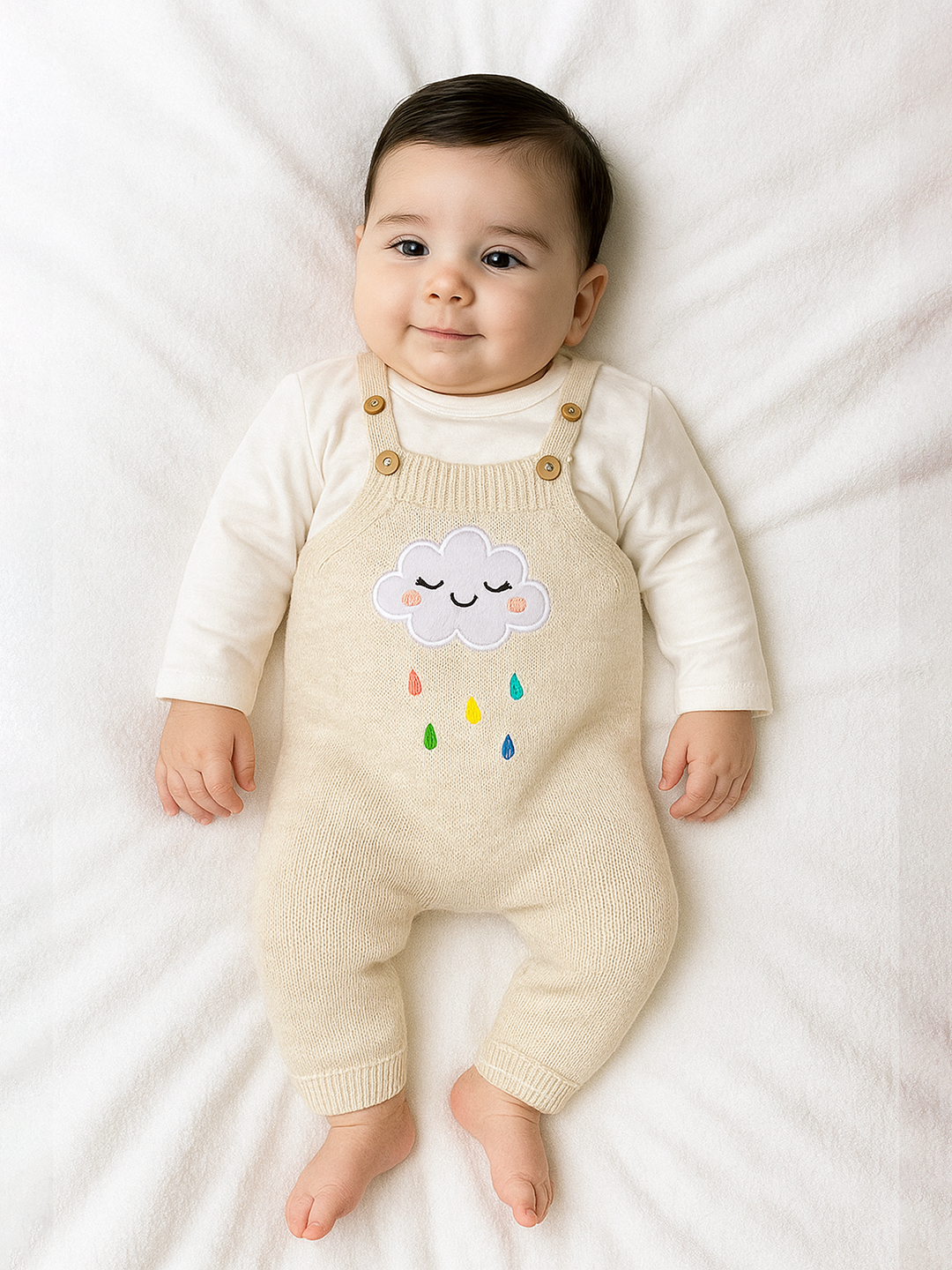 Комбинезон Gunesh Line Textile линейка, открытая стопа, размер 68, бежевый