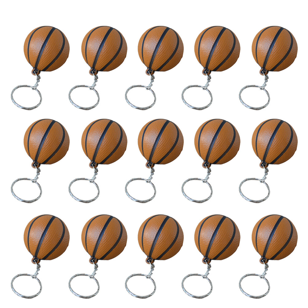15 Штук Модные КлючиANGLES В Forme Баскетбольного Мяча Из PU 4*4Cm