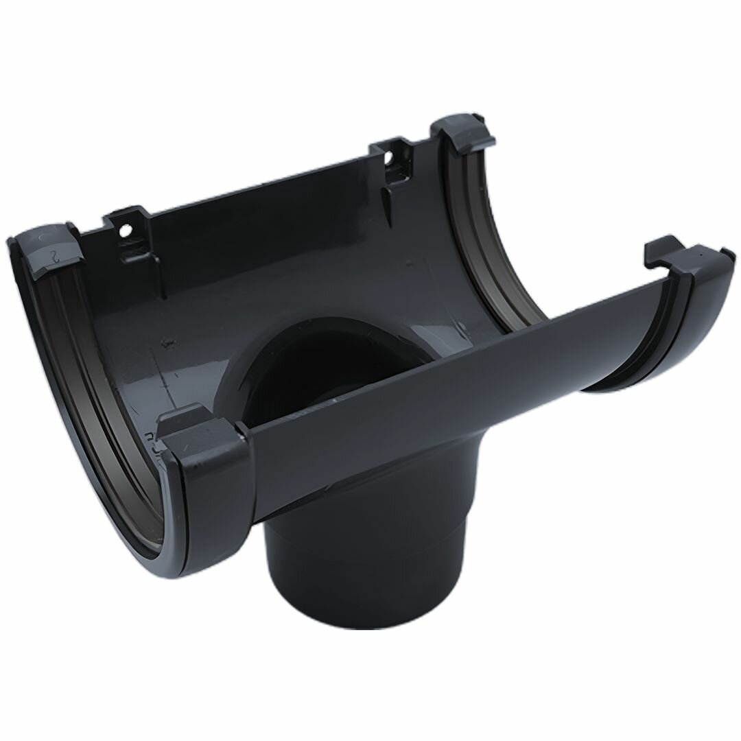 Воронка желоба водосточная графит, 1 шт, канадка проходная серая на трубу