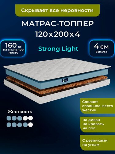 Изображение товара BEDDO Топпер-наматрасник, Беспружинный, 120х200 см