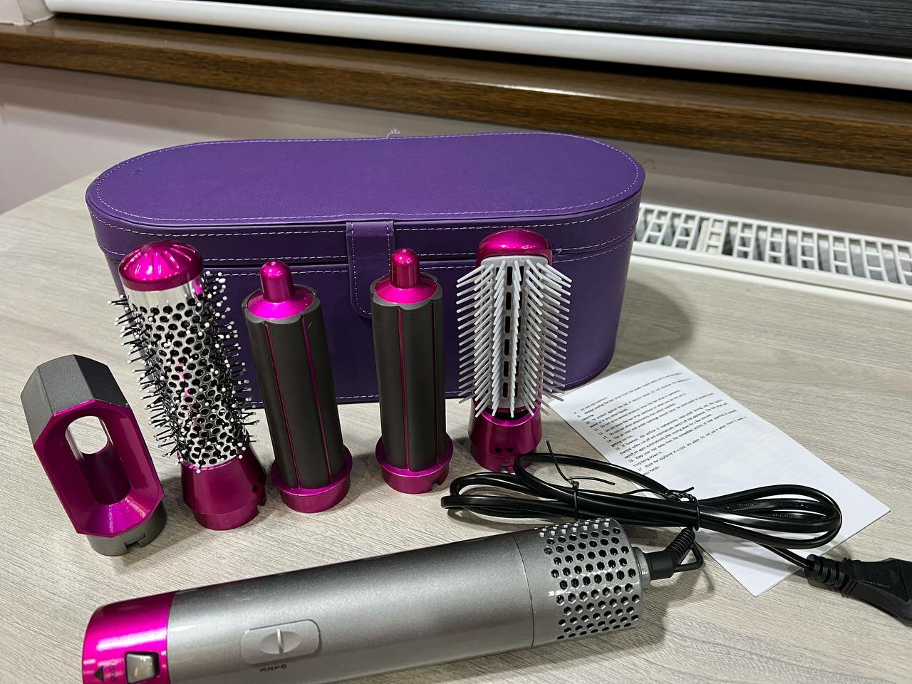 Фен-стайлер Dyson Professional, 1000W, 5 насадок, фиолетовый