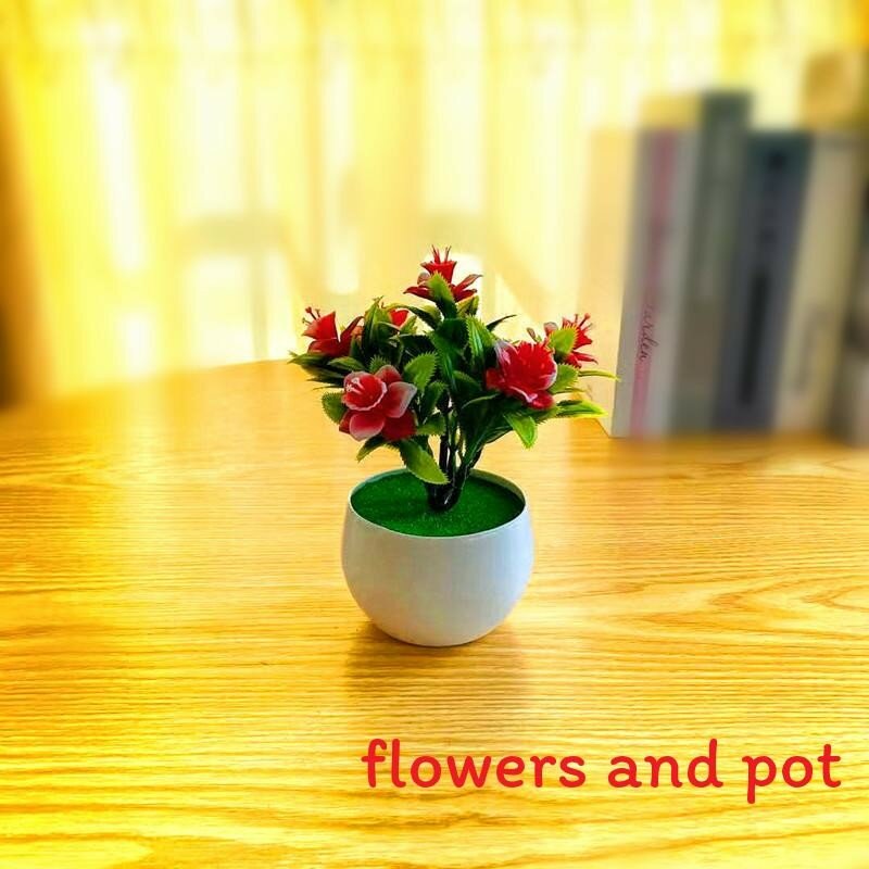 Plastic narcissus plant with multicolor options for living space and gift supply red