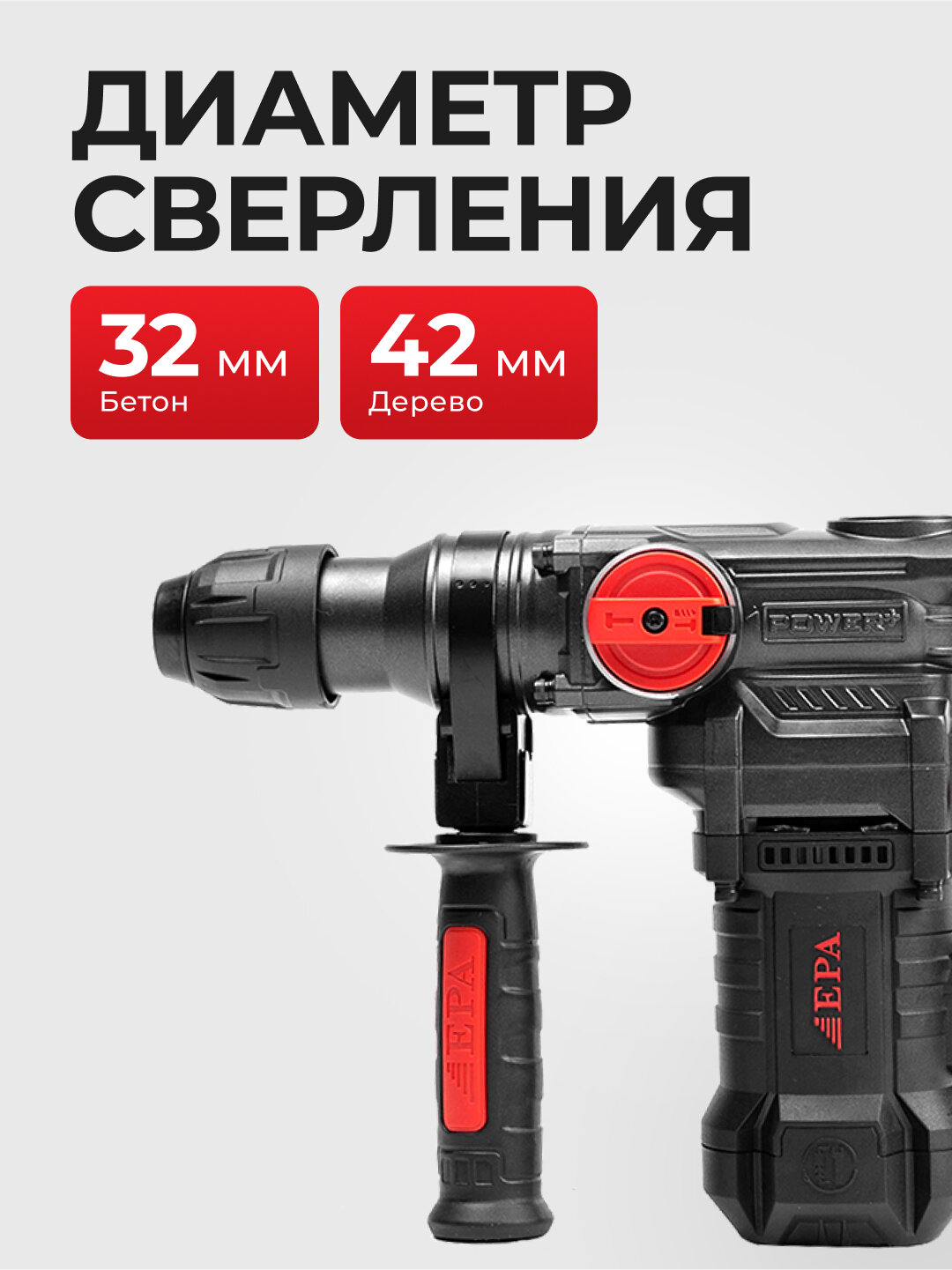 Перфоратор EPA "EEP-32-3", 1500Вт, SDS-Plus, защита от перегрузок — фото 1