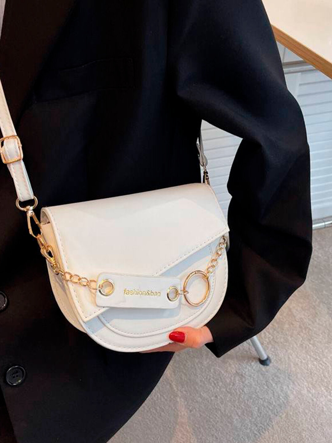 Сумка кросс-боди , белая — фото 1