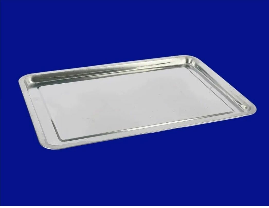 Поднос прямоугольный из нержавеющей стали 27х37 см