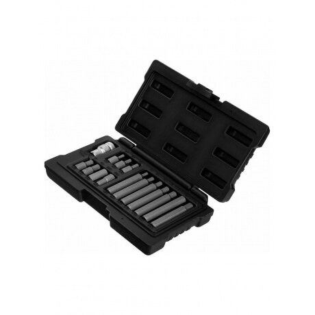 Набор бит HEX шестигранный хвостовик 1/2' CrV 10 мм 15 предметов Stels