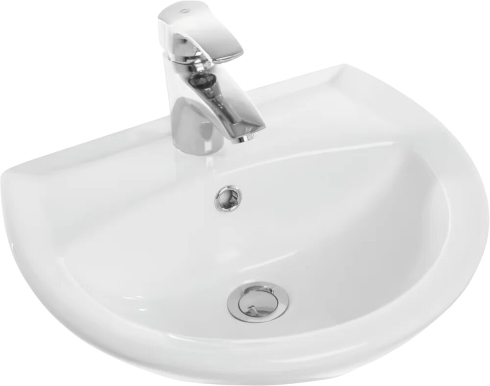 Раковина подвесная Sanita Аттика WB. PD/Attica/48-C/WHT. G/S1 48 подвесная 47 5 см фарфоровая раковина для ванной белая полукруглая со сливом-переливом