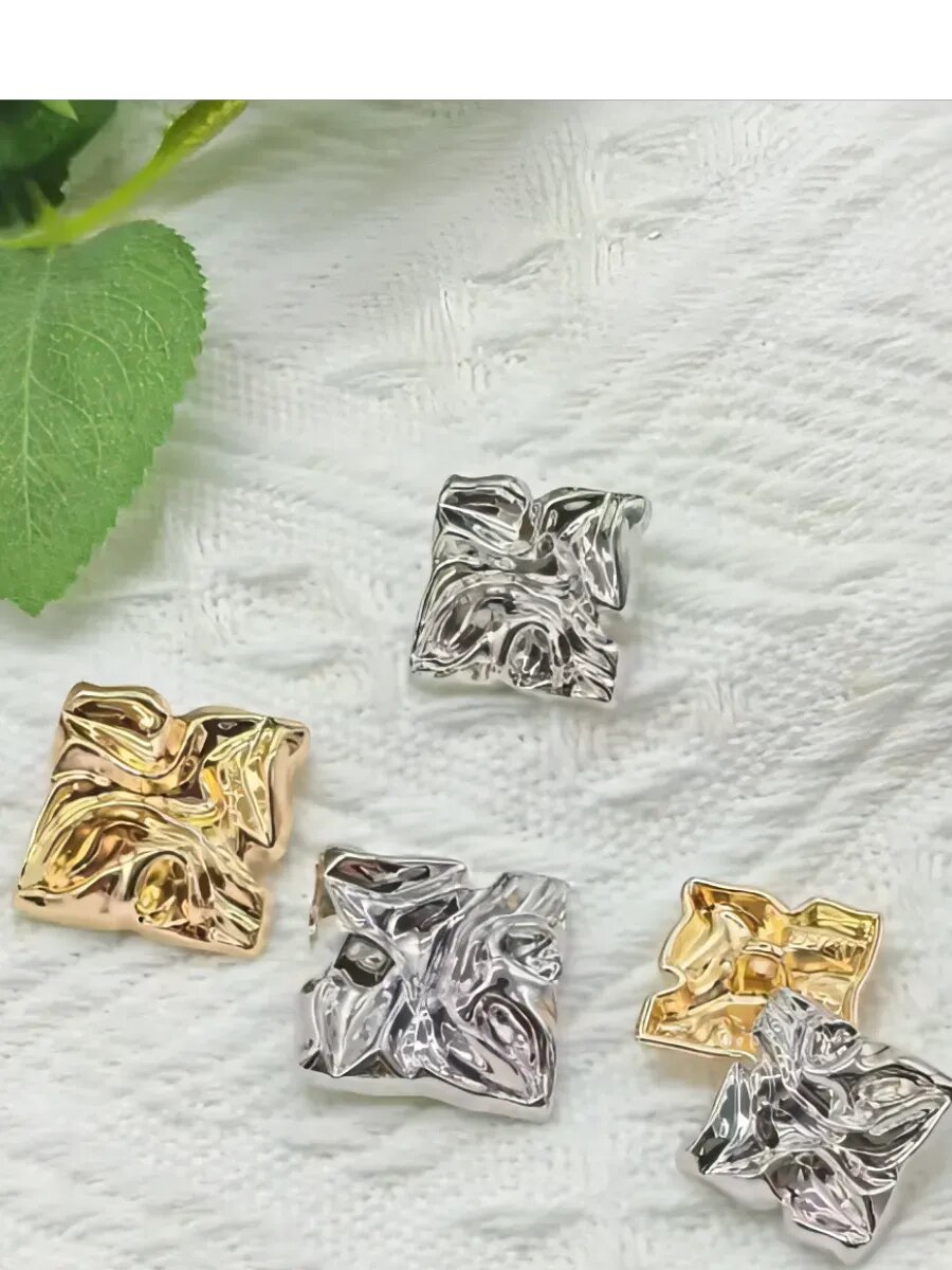 Набор металлических пуговиц в форме ромба из 5шт. — фото 1