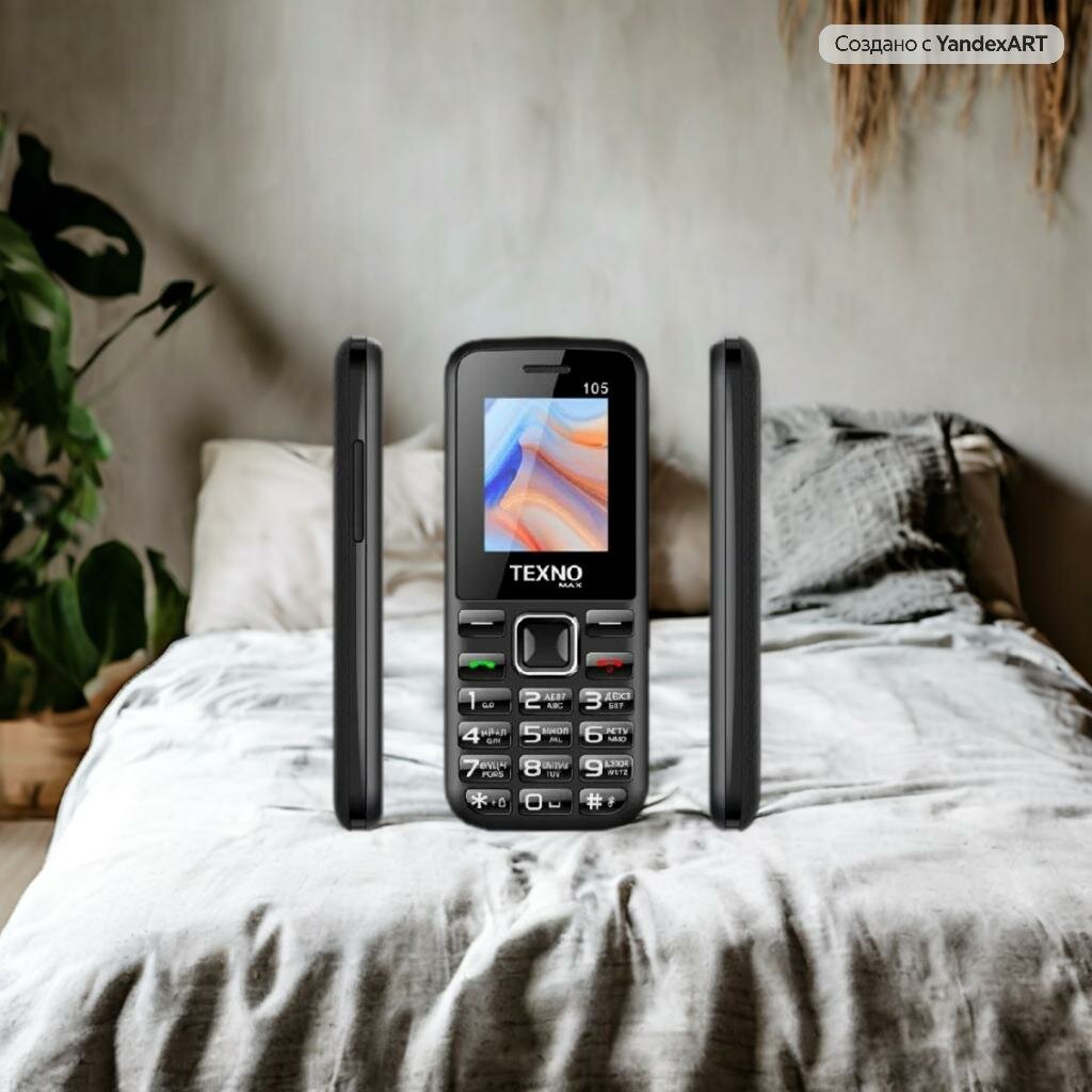 Texno Max 105 кнопочный телефон, с двумя сим-картами, надёжный телефон, синий