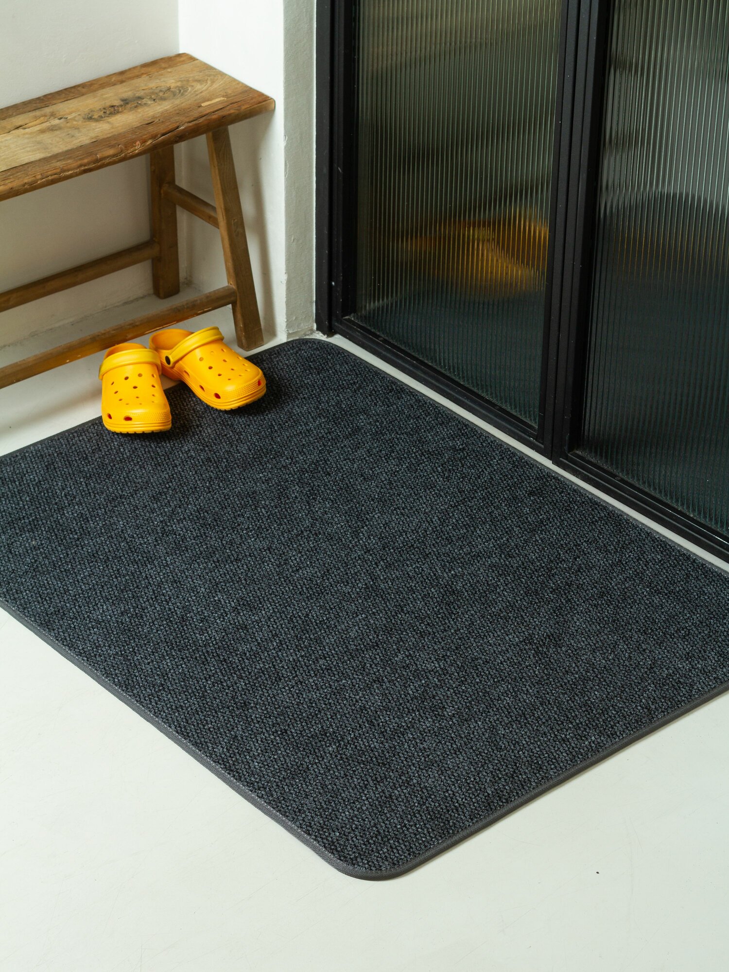 Коврик 90 х 150 см серый входной грязезащитный придверный влаговпитывающий прорезиненный противоскользящий в прихожую